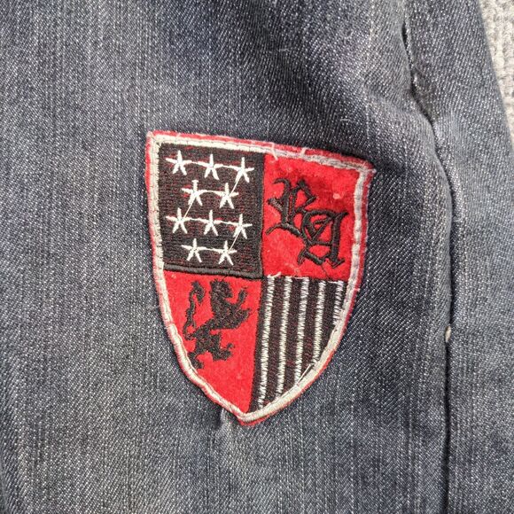 Red Ape Men's Straight Jeans Size 44 Black 5-Pocket Embroidered Logo Dark Wash - Picture 4 of 15